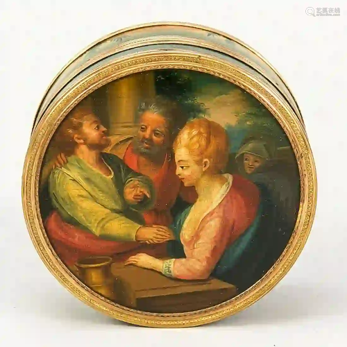 Wooden box with polychrome painting