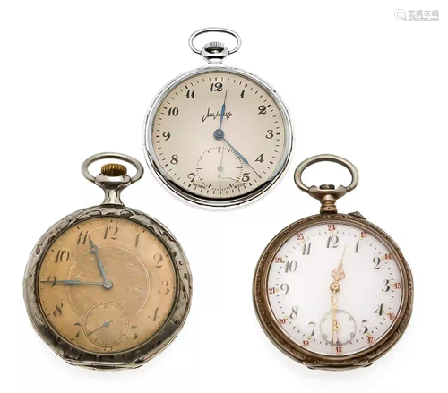 Convolute 3 men's pocket watches,