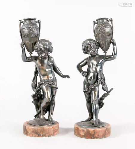 Pair of figural ornamental vases, 1