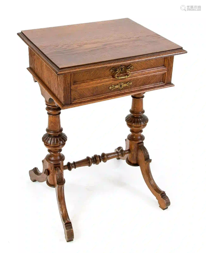 Handmade/sewing table around 1880,