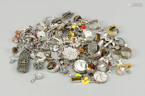 Large assortment of silver jewelry,