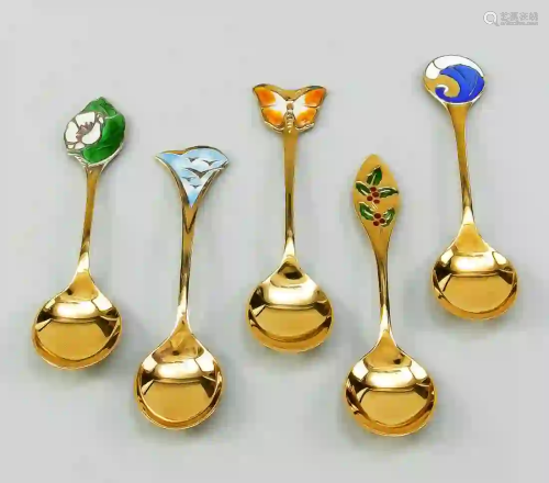 Five yearly spoons, German, end of