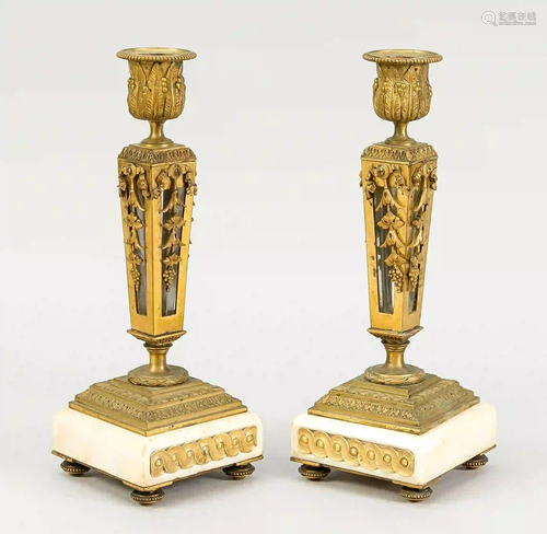 pair of candlesticks, 19th century,