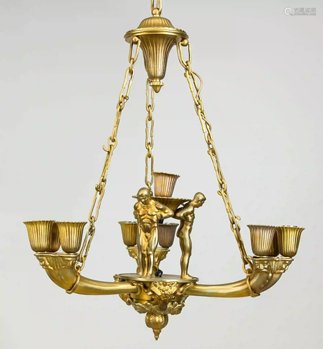 Hanging lamp, late 19th c., console