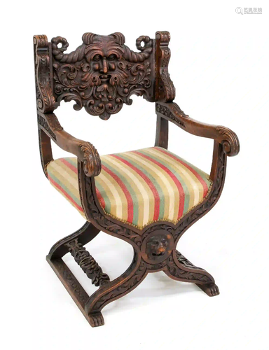 Armrest scissors chair around 1880,