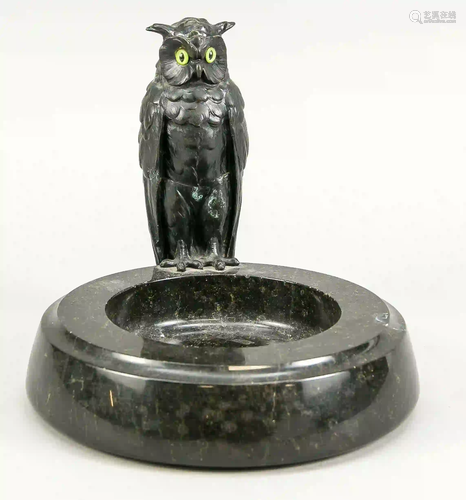 Business card tray with owl, early