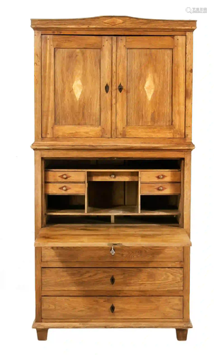 Biedermeier standing secretary arou