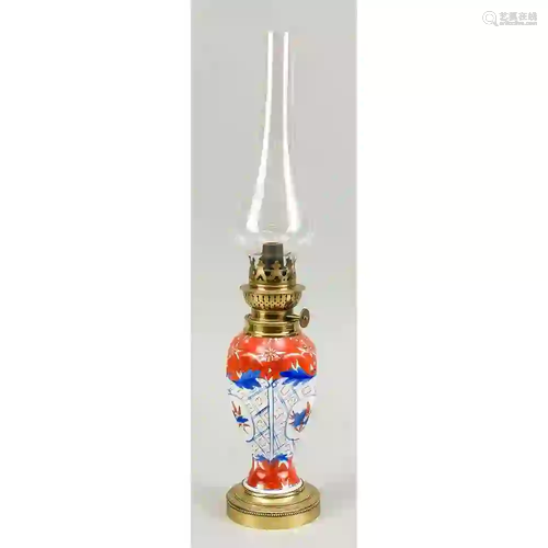 Chinoiserie petroleum lamp, 20th c.