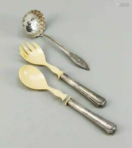 Three pieces of serving cutlery, 2-