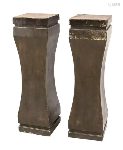 Pair of heavy pedestals, mid-20th c