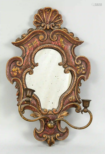 Mirror with candlestick, 19th c., m