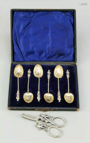 Six teaspoons, England, 1898, maker