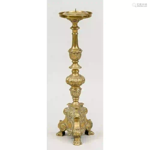 Candlestick, end of 19th c., brass.