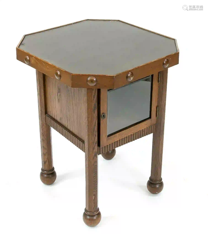 Tea/vitrin table c. 1920, solid oak