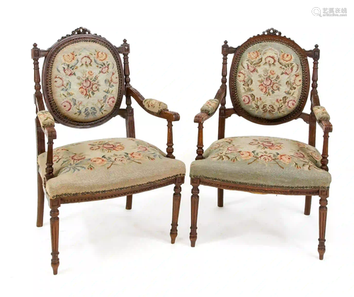 Pair of armchairs around 1880, soli