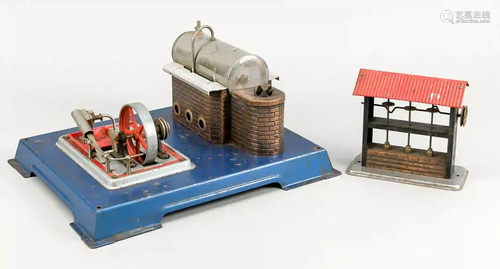 Steam engine with accessories, mid-