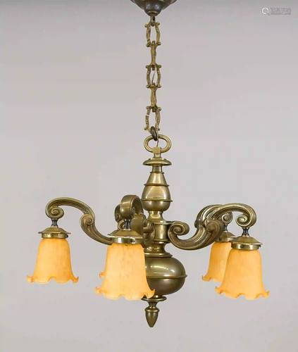 Ceiling lamp, 1st h. 20th c., brass