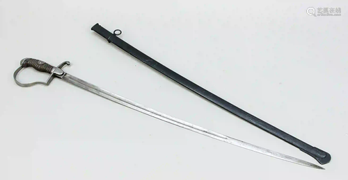 Saber, 19th c. Slightly curved, sin