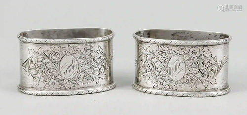 Pair of napkin rings, 20th century,