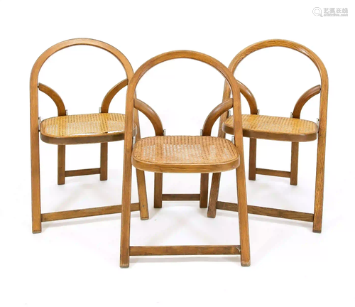 Set of three folding chairs, Crasse