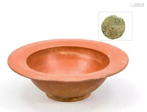 Bowl with wide rim, probably Roman,