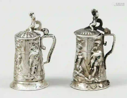 Two miniature beer mugs, 1x Netherl