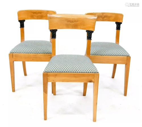 Set of three Biedermeier chairs aro