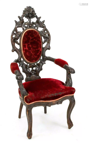 Decorative salon chair around 1870,