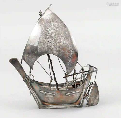 Miniature Viking ship with sail, 20