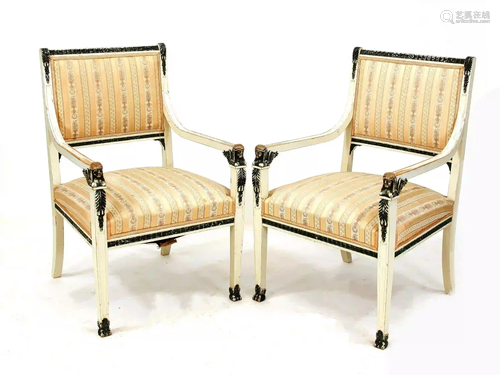 Pair of Gustavian armchairs around