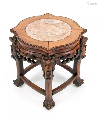 Asian side table around 1920, carve