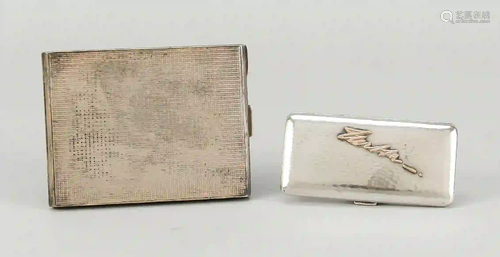 Two cigarette cases, 1x mid-20th c.