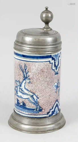 Faience roller jug, 18th century, c