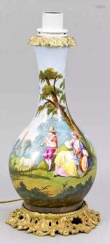 Vase lamp, late 19th century, polyc