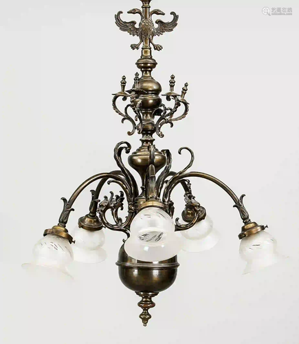 Ceiling lamp, late 19th c., brass,