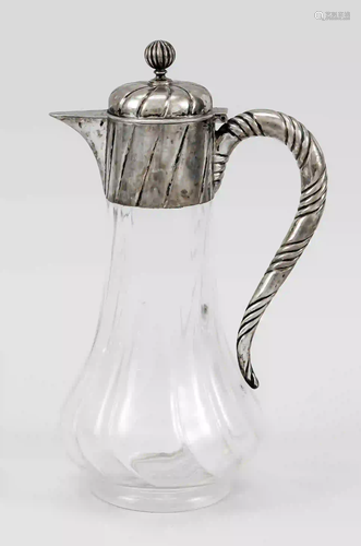 Carafe with silver mounting, German