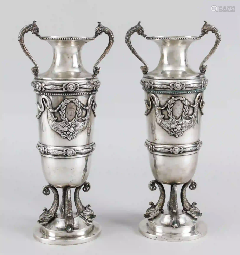 Pair of magnificent vases, 19th ce