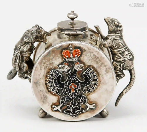 Inkwell/flask, hallmarked Russia, 1