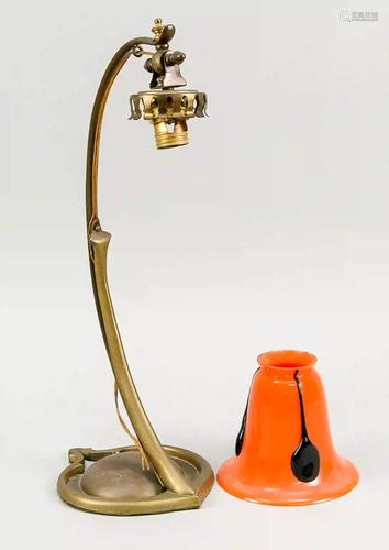 Art Nouveau lamp, c. 1900, curved b