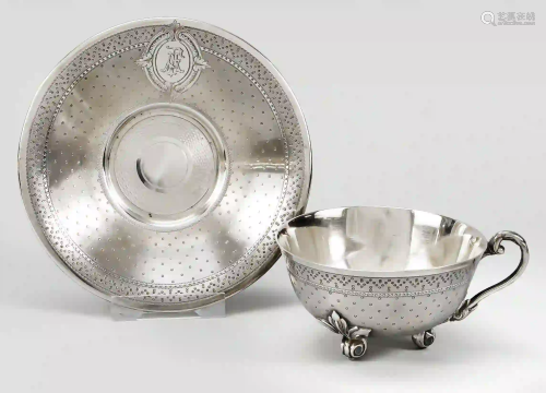 Tea cup with saucer, France, c. 19