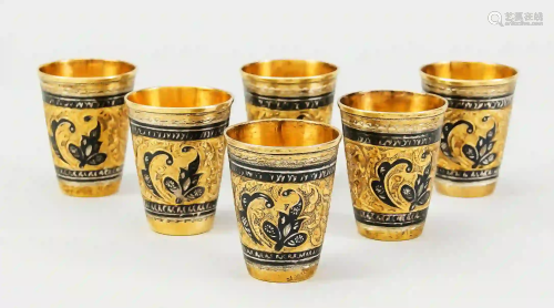 Six brandy cups, Russia/Soviet Uni