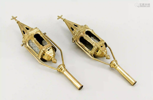 Pair of processional lamps, late 19