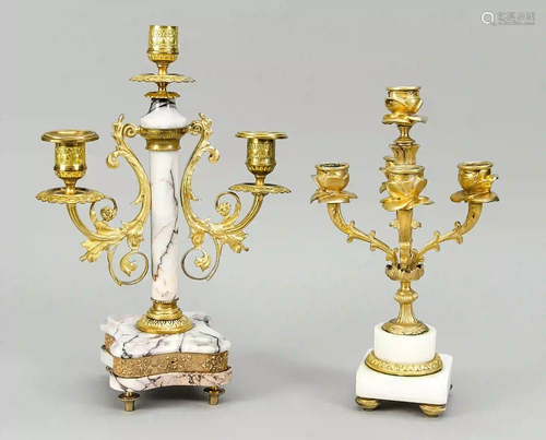 2 candlesticks, end of 19th c., sto