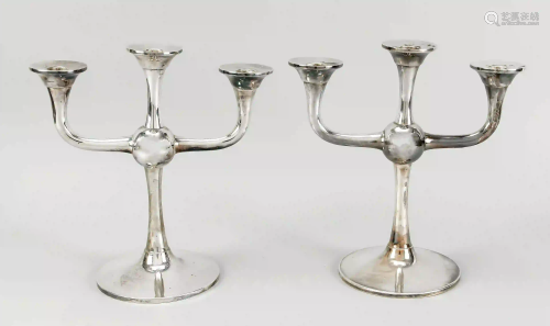 Pair of three-flame candelabra, Nor