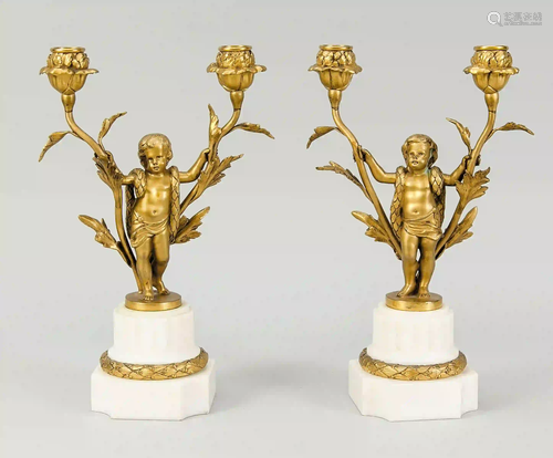 Pair of figural candlesticks, 19th