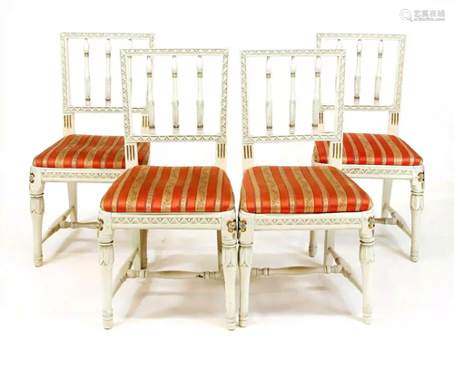 Set of four chairs in Gustavian sty