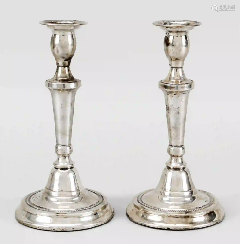 Pair of candlesticks, c. 1900, silv