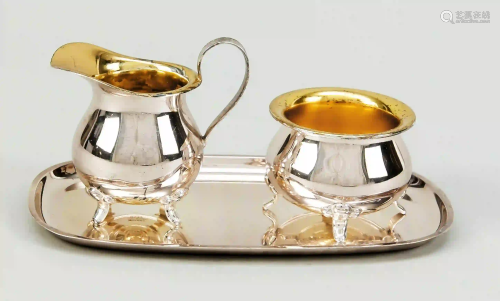 Cream and sugar vessel on tray, Ger