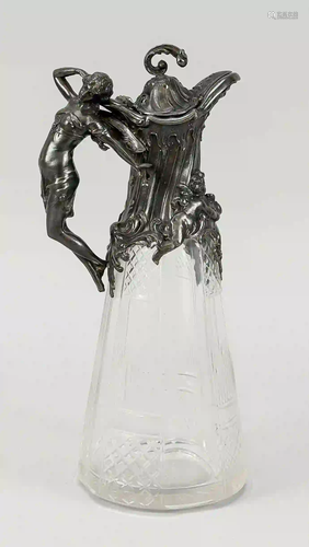 Art Nouveau carafe, c. 1900. glass