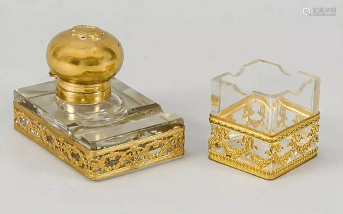 Empire ashtray and inkpot, 19th cen